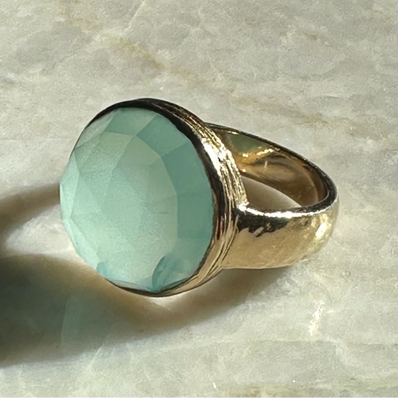 Melinda Maria Green and Gold Statement Ring - West Palm Beach Chic - Chalcedony - Picture 3 of 14